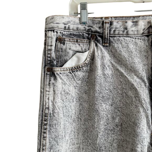 Vintage 80s Gitano Black Acid Washed Straight Leg Grunger Denim Jeans Size 38x30 - Picture 11 of 16